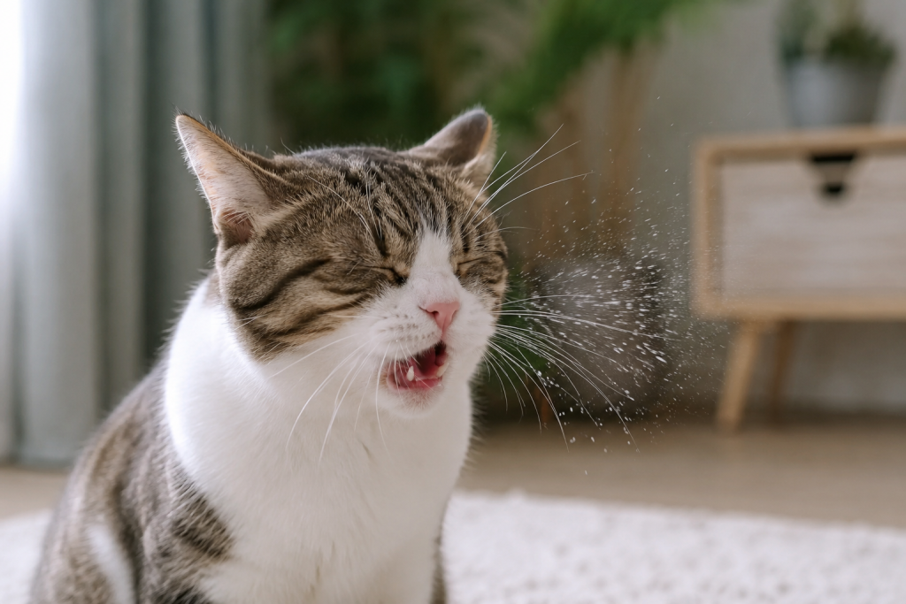normal rate for cat sneezing like